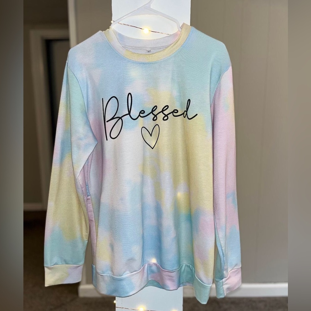Pink/Blue/Yellow Blessed Sweatshirt